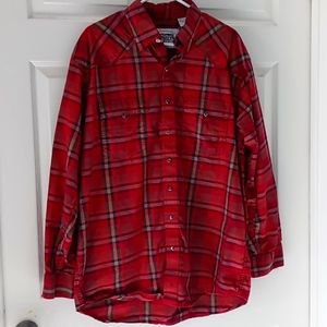 Resistol Ranch red plaid button down shirt size large